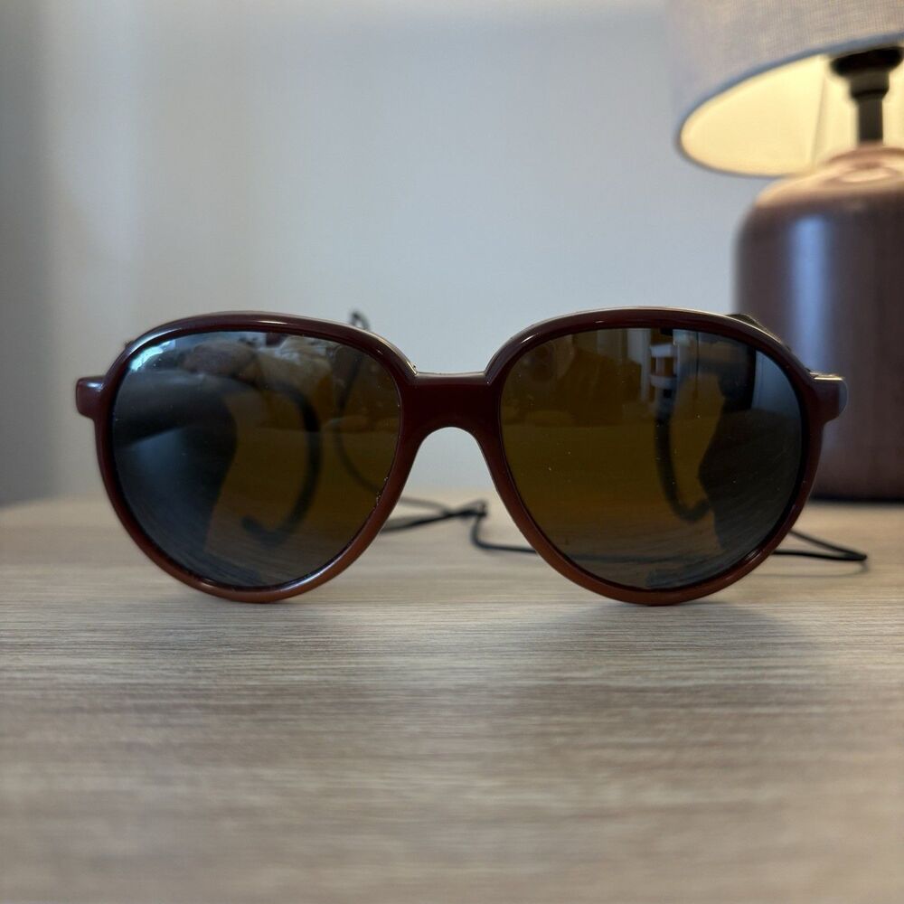 Vintage Suncloud Glacier Polarized Sunglasses, Retro, Brown Frame 80s RARE